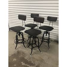 1940s vintage toledo leather bar chair is a fantastic fusion of modern style with industrial elements. Restoration Hardware 1940 S Vintage Toledo Bar Stools Set Of 4 Chairish