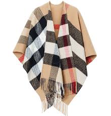 Burberry classic giant check cashmere claret red scarf. Burberry Giant Check Wool Cashmere Knitted Cape 8015559 Apparel Jomashop