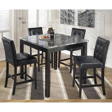 Signature Design By Ashley Maysville 5 Piece Counter Height Dining Set In Black Nebraska Furniture Mart