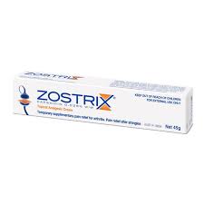 The list includes side effects such as stomach upset or gastrointestinal discomfort, tremors, headache, dizziness, restlessness, or drowsiness. Zostrix Cream 45g Chemist Direct