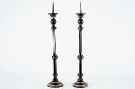 Shop with afterpay on eligible items. A Pair Of Tall Painted Wood Candle Sticks France 19th C Rob Michiels Auctions