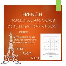 french irregular verb conjugation chart etre avoir aller