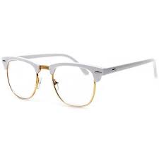 Black And Gold Ray Bans Eyeglasses Retro Inspired Half Frame Semi Rimless White Gold Clear Lens Clubmaster Style Glasses Glasses Fashion Womens Glasses Frames Fashion Eye Glasses