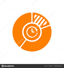 Pie Chart Icon Business Icon With Clock Sign Pie Chart