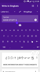 Letters and digits/numbers writing it made through the symbols: . Gaster Dingbats Wingdings Translator Keyboard Fur Android Apk Herunterladen