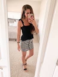 Black And White Checkered Skirt Outfit Summer Gingham Skirt Outfit Gingham Skirt Outfit Gingham Outfit Checkered Skirt Outfit
