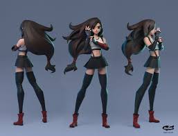 Artstation Tifa Lockhart Kontorn Boonyanate Tifa Lockhart Anime Poses Female Final Fantasy Tattoo