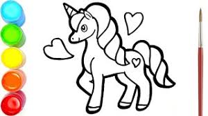 Glitter Unicorn Drawing Coloring And Painting For Kids Toddlers Kids Painting Learn Colors Youtube