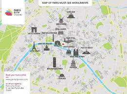 La tour eiffel, tuʁ ɛfɛl) is an iron lattice tower located on the champ de mars in paris, france. Map Of Paris Monuments Downloadable Map Pariscityvision