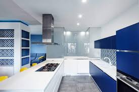 Royal blue kitchen cabinets adorned with brass hardware are blue kitchen paint medium size of charming navy blue kitchen ideas 20 Beautiful Blue Kitchen Ideas Photos Home Stratosphere