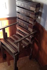 Captains Chair Made From Pallets And Stained Crimson And Etsy Wooden Pallet Projects Pallet Furniture Outdoor Wooden Pallet Furniture