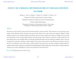 Having trouble following the terminology in a recipe? Pdf Effect Of Cooking Methods On Heavy Metals Content Of Food