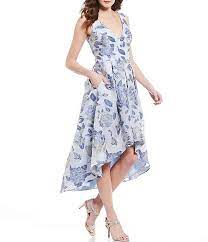 Light Blue Floral Dress With High Low Midi Hemline Affiliatelink Springdresses Weddin Wedding Attire Guest Floral Cocktail Dress Spring Wedding Guest Dress