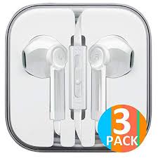 Headphones 3 Pack Earbuds Earphones To 3 5mm Compatible Iphone Ipad Ipod Stereo Earphone Wired Noise Isolating Mic Remote Control White Walmart Com Walmart Com