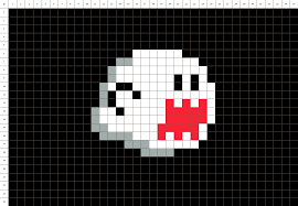 Boo Mario Fantome D Halloween Pixel Art Fond Blanc Pixel Art Mario Pixel Art