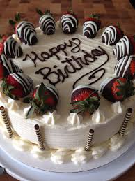 Birthday Cake With Chocolate Covered Strawberries On Top Vanilla Bean Cake With Strawberry Marscapone Filling And Fresh Strawberries Traditional Buttercream Fruit Cake Design Strawberry Cakes Birthday Cake Chocolate