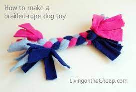 Jun 20, 2017 · cut 4 lengths of fleece fabric. Kids Crafts Make A Braided Rope Dog Toy Rope Dog Toys Diy Dog Stuff Dog Toys