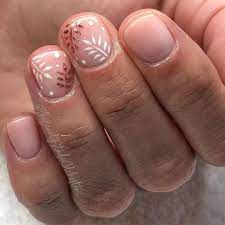 The Beauty Studio Christina On Instagram Little Leafy S First Time Client At The Start Of Her Nail Journey Gold Tip Nails Pink Nails Short Nail Designs