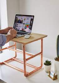 How To Make A Stylish Standing Desk Riser Diy Standing Desk Plans Diy Standing Desk Diy Desk Decor