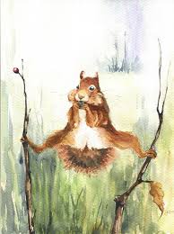 Pin By Yukatata On Yuka S Art Work Wildlife Paintings Squirrel Painting Animal Art
