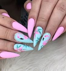 Alternative to acrylic nails do exist though acrylic nails are the best nail enhancements you can get. Pink Aqua Acrylic And Nails Image 6973265 On Favim Com