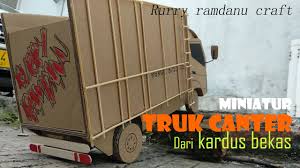 Gambar miniatur truk dari karton dan kardus yang keren. Pola Miniatur Truk Kardus Miniature Truck