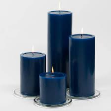Featuring subtle, yet classic patterns, they're a pretty way to light guests' tables and cast light on your wedding decorations. Richland 4 X 6 Navy Blue Pillar Candle Quick Candles
