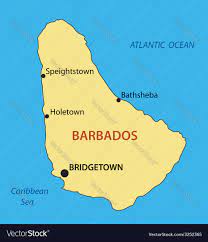 Show Me Barbados On A Map Barbados - Map Royalty Free Vector Image - Vectorstock
