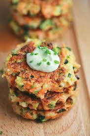 Crispy Vegetable Fritters With Dipping Sauce Jessica Gavin Recipe Veggie Cakes Veggie Fritters Appetizer Bites