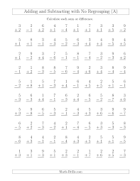 The Mixed Addition And Subtraction Of Single Digit Numbers With No Regrouping A Ma Math Fact Worksheets Subtraction Facts Worksheet 2nd Grade Math Worksheets