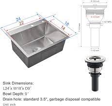 Check spelling or type a new query. Buy Rovogo 24 X 18 Inches Drop In Kitchen Sink Single Bowl With 2 Holes 304 Stainless Steel Handmade Residential Sink With Drain Kit Online In Indonesia B08ck2kn7z