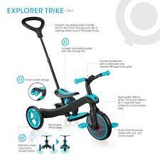 The steering is very difficult to lock and unlock. All In One Baby Tricycle For Toddlers Aged 18 Months And Balance Bike For Kids Globber Explorer Trike 3in1 Globber Global