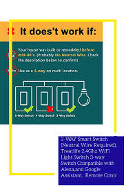 3 Way Smart Switch Neutral Wire Required Treatlife 2 4ghz Wifi Light Switch 3 Way Switch Compatible With Alexa And Google Smart Switches Wifi Remote Control