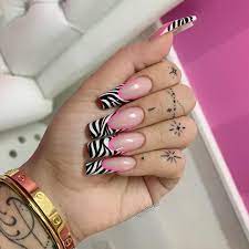 Chaun P On Instagram Let S Take It Back One Time Haha I Know Y All Remember These French Zebra Ti Zebra Nails Zebra Nail Designs Pink Acrylic Nails