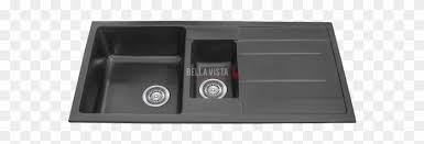 one and 1/4 bowl black kitchen sink