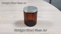 8oz/240ml/240cc Glass Container Crystal-clear Reusable Straight Sided Glass  Jar Packaging for Dietary Supplement Container