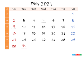 You are able to select the sort of calendar that you wish to print from several options and designs. Free May 2021 Monthly Calendar Template Word Template No Ink21m413