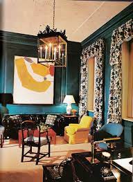 Terrific Turquoise The English Room Albert Hadley Blue Rooms Peacock Blue Living Room