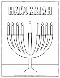 All nine candles are lit. Hanukkah Menorah Coloring Page Free Printable Planerium