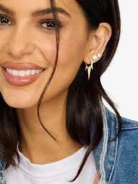 Melinda Maria Baby Gabriella Triple Spike Earring in Pave