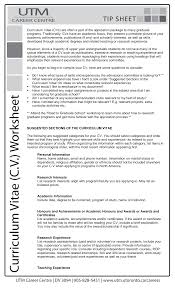 While trimming a master resume down to 2 pages, you shall be able to understand the necessary modifications you can make with your profile. Https Www Utm Utoronto Ca Careers Sites Files Careers Public Shared Pdf Tipsheets Curriculum Vitae Cv Worksheet Pdf