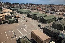 Temporary Army Base Military Base Sendai Airport Military