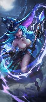 Rule 34 - 1girls Big Breasts Blue Hair Breasts Cleavage Curvy Dorabella  Dress Gloves Hi Res Holding Object Hourglass Figure Huge Breasts Jewelry  Large Breasts Long Hair Magic Magical Girl Omnidream Games
