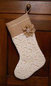Find the perfect christmas burlap stock illustrations from getty images. Burlap Christmas Stocking Burlap And Lace Christmas Stocking Etsy Bas De Noel Chaussette Noel Bon Noel