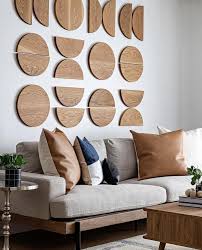 ديكور جداري هندسي خشبي - تصميم دوائر - WHITE AND MORE - أبيض وأكثر للأثاث  المنزلي