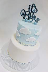It S A Boy Baby Shower Cake High In The Clouds Cloud Cake Baby Shower Ideas Gender Blue Baby Shower Cake Baby Shower Cakes For Boys Baby Shower Cakes