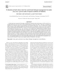 Pdf Evaluation Of Leaf Colour Chart For Need Based Nitrogen