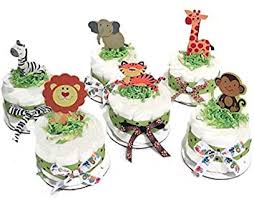 Znajdź idealny ręcznie robiony prezent, modne ubrania i odzież vintage. Amazon Com Set Of 6 Jungle Safari Diaper Cake Baby Shower Centerpieces Elephant Zebra Tiger Lion Monkey And Giraffe Baby