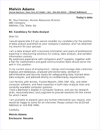 This cover letter example is specifically designed for data analyst positions in 2021. Data Analyst Cover Letter Sample