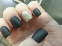 Matte Black And Gold Glitter Nails Opi Black Opi Gold Glitter With Morgan Taylor Matte Top Coat Black Nails With Glitter Black Gold Nails Nail Designs Glitter